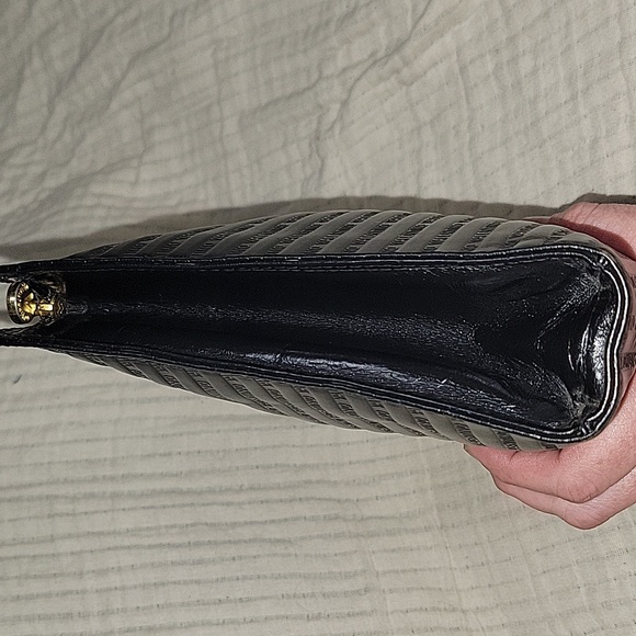 VintageMario Valentino Black Clutch Zip Closure